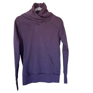 Zella Asymmetrical 1/4 Zip Funnel Neckline Pullover Purple Sweatshirt, Size S